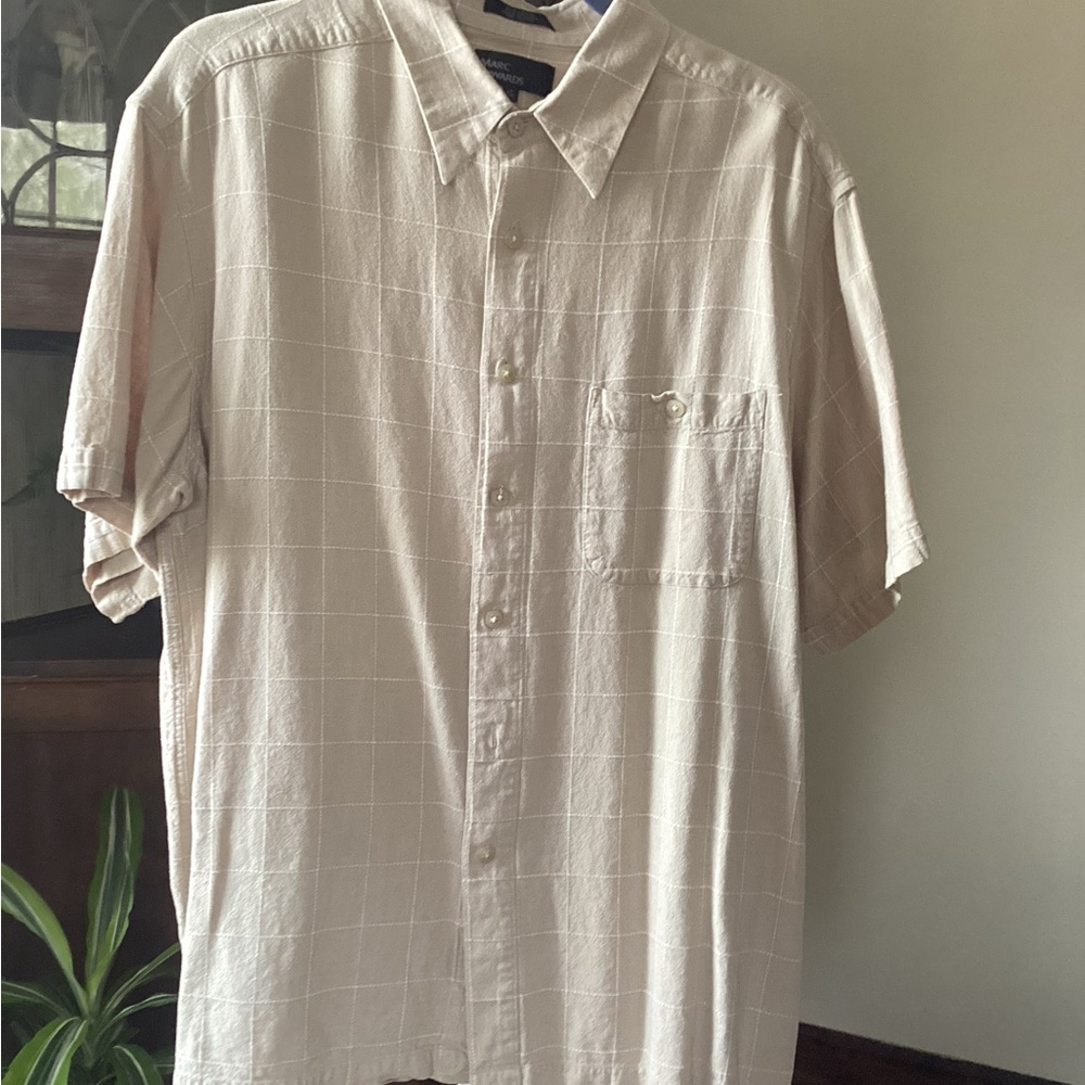 Marc Edward’s Classic Tan Checkered Men's Shirt - Picture 8 of 12